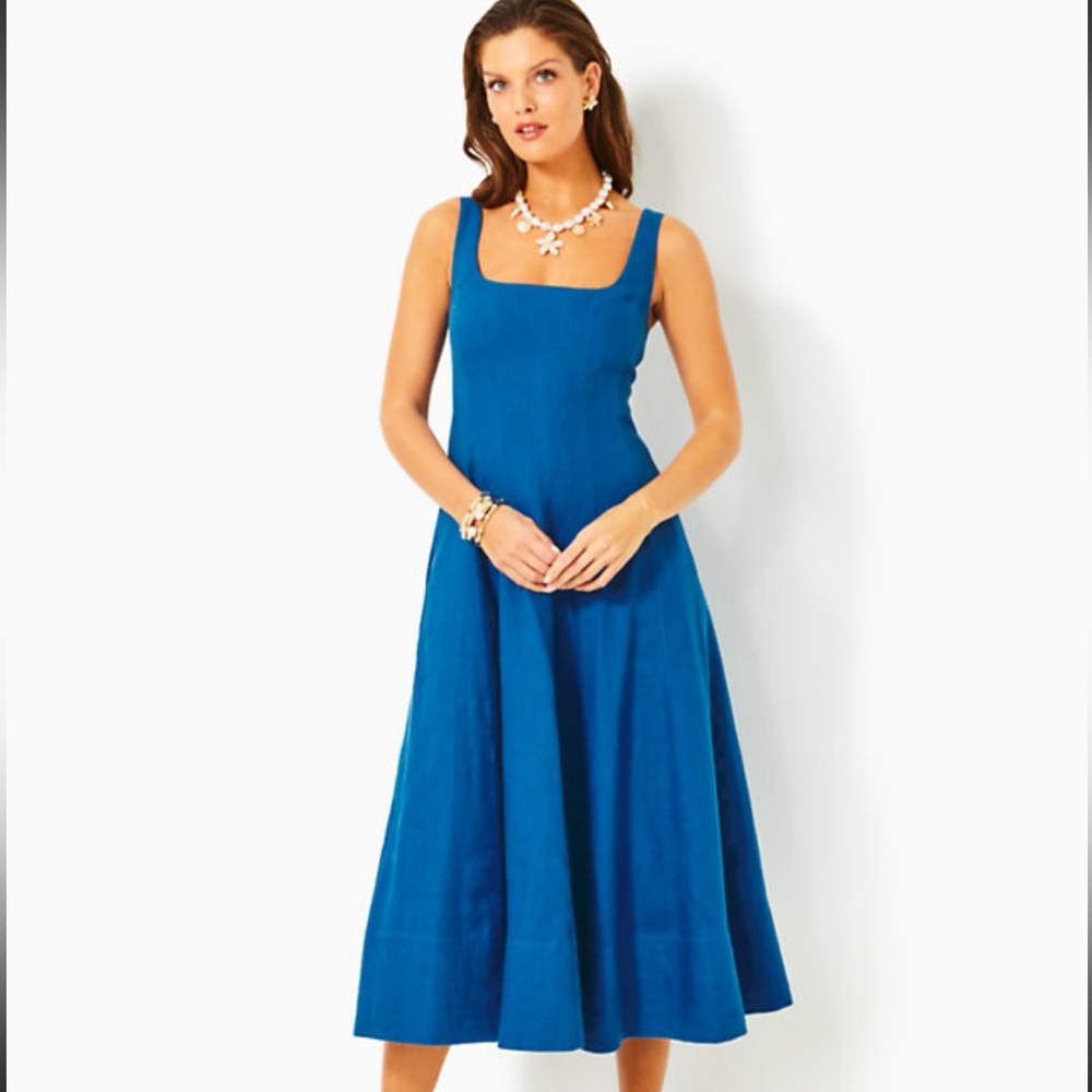 NWT Calina Linen Midi Dress 💙
